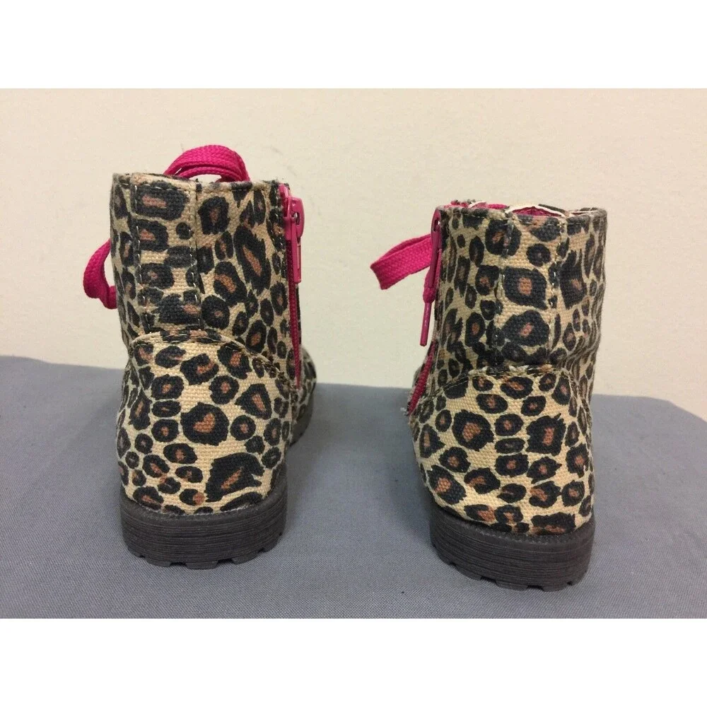 Fabkids Leopard Lace Up Boot - Kids 7